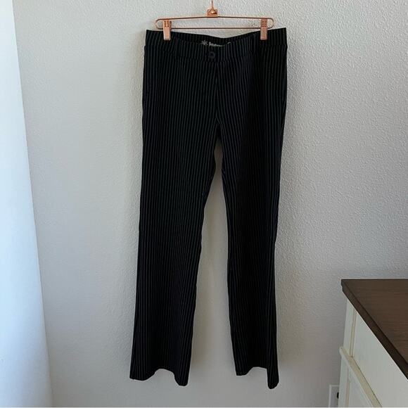 Betabrand Dress Pant Yoga Pants Vertical Stripe Black and Gray M - Picture 1 of 9